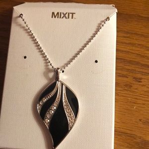 black and silver necklace